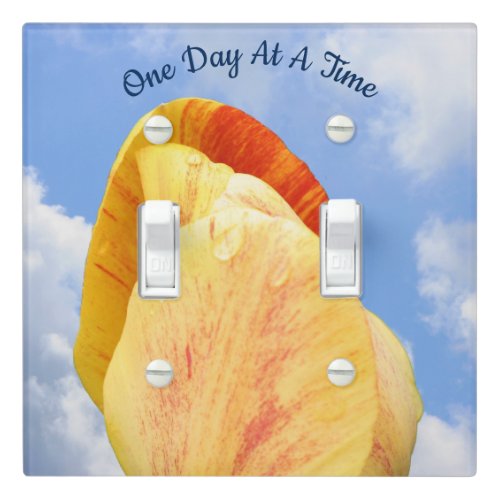 Tulip Flower One Day At A Time Inspirational    Light Switch Cover