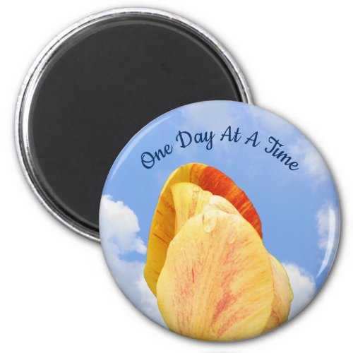 Tulip Flower One Day At A Time Inspirational       Magnet