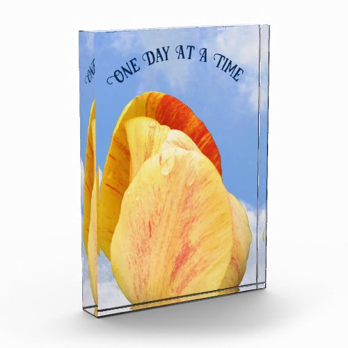 Tulip Flower One Day At A Time Inspirational Photo Block