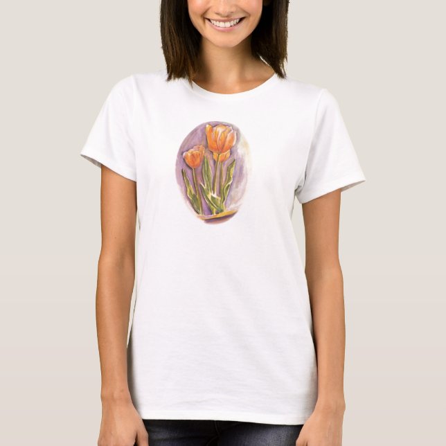 Tulip Flower Painting T-Shirt (Front)