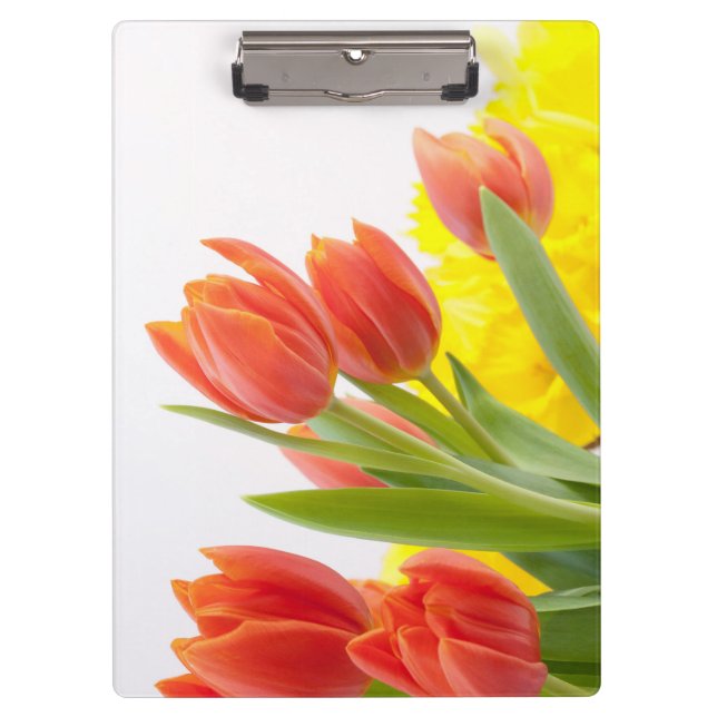 Tulip Flower Petals Orange Nature Decorative Clipboard (Front)