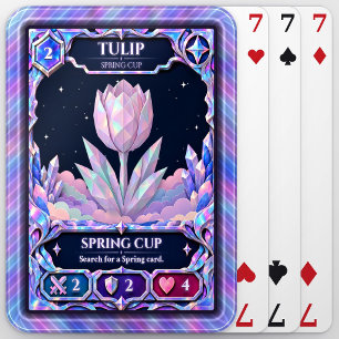 Tulip Flower, Rainbow Foil Art Poker Cards