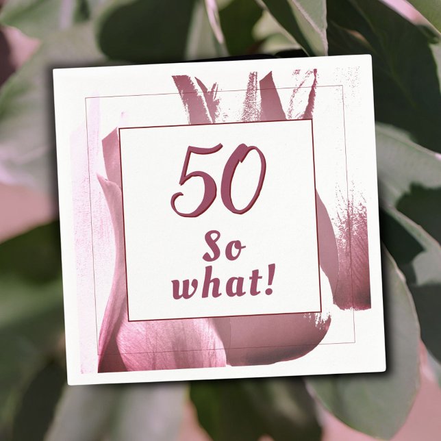 Tulip Flower Red 50th Birthday Floral Napkins (Creator Uploaded)