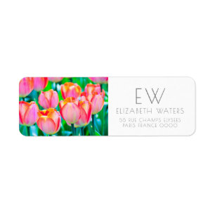 TULIP FLOWER RETURN ADDRESS LABELS
