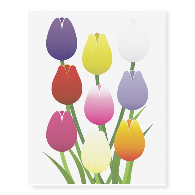 Tulip Flower Temporary Tattoos (Front)