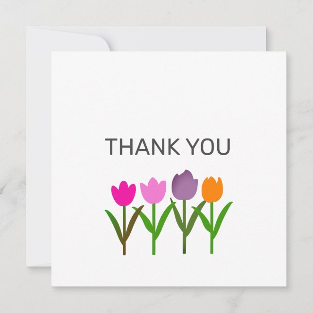 Tulip Flower Thank You Card (Front)