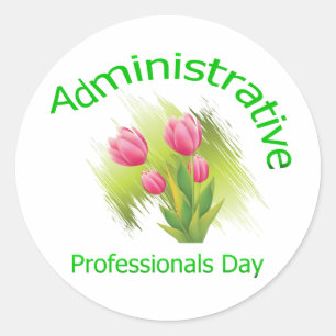 Tulip Flowers Administrative Professionals Day Classic Round Sticker