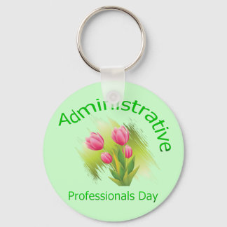 Tulip Flowers Administrative Professionals Day Keychain