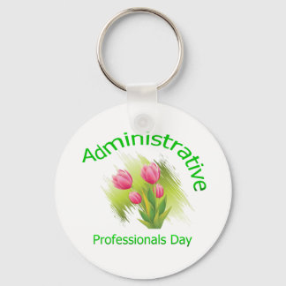 Tulip Flowers Administrative Professionals Day Keychain