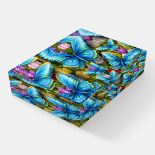 Tulip Flowers and Butterflies Paperweight