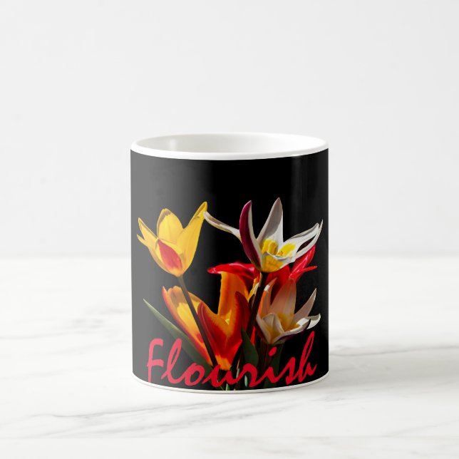 Tulip Flowers - Flourish Dark Coffee Mug (Center)