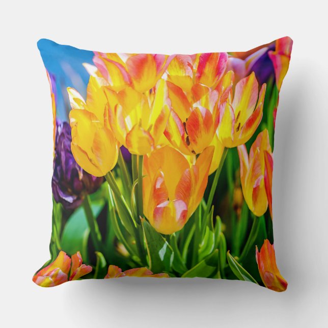 Tulip Flowers - Flourish Throw Pillow (Front)