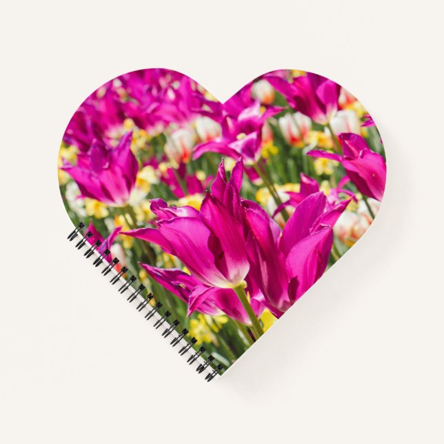 Tulip Flowers in Fuchsia Notebook (Front)