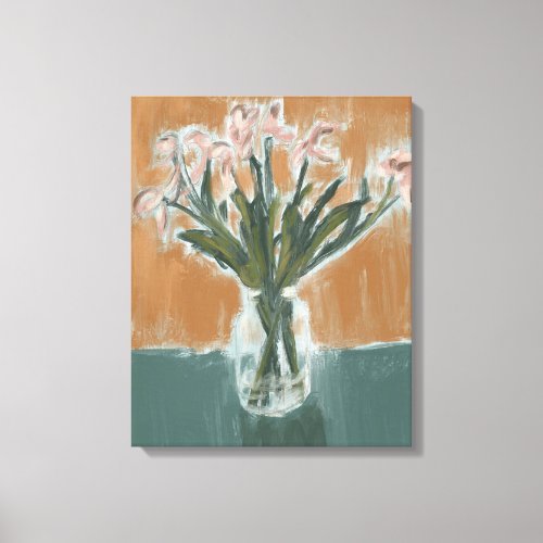 Tulip Flowers in vase painting on canvas