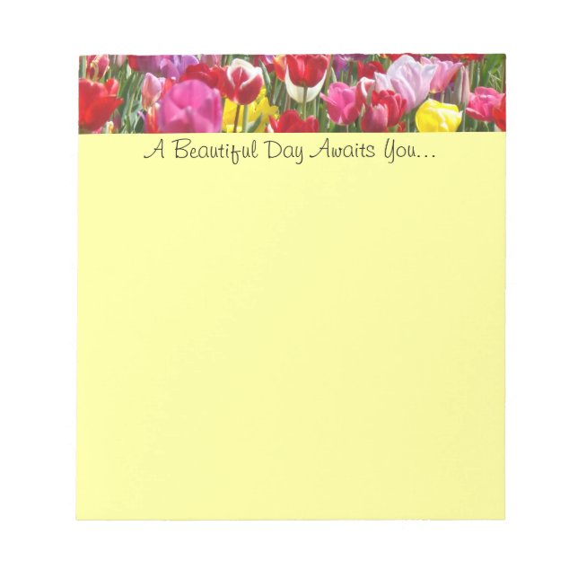 Tulip Flowers notepad Spring Personalized gifts (Front)