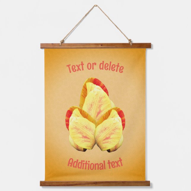 Tulip Flowers Your Text Personalized  Hanging Tapestry (Front)