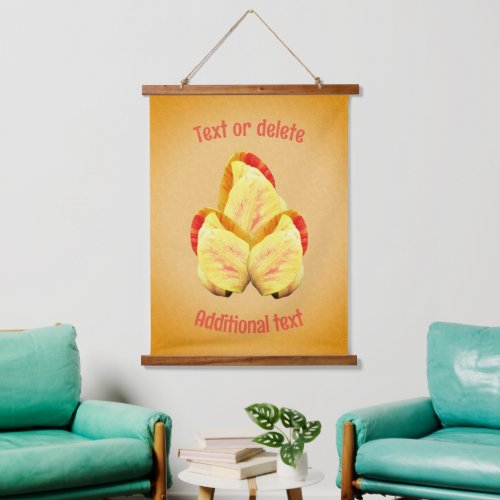 Tulip Flowers Your Text Personalized  Hanging Tapestry