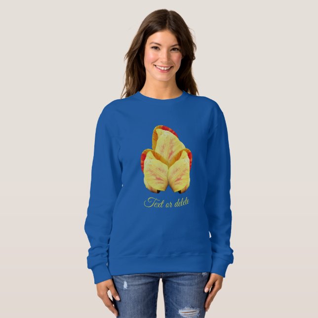Tulip Flowers Your Text Personalized  Sweatshirt (Front Full)