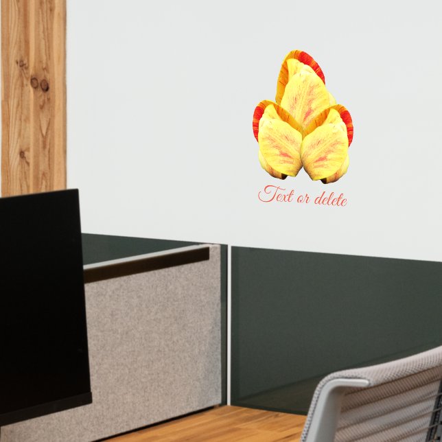 Tulip Flowers Your Text Personalized  Wall Decal (Office 2)