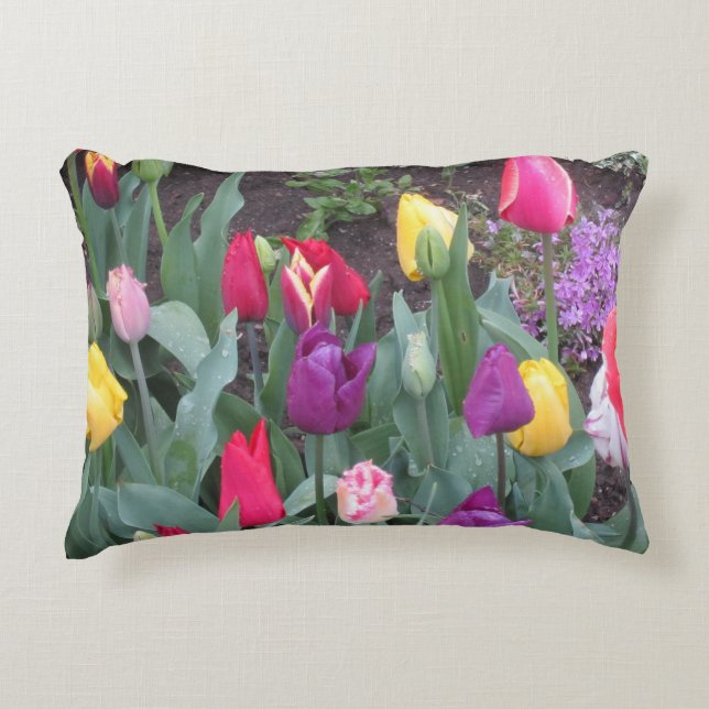 Tulip Garden Accent Pillow (Front)