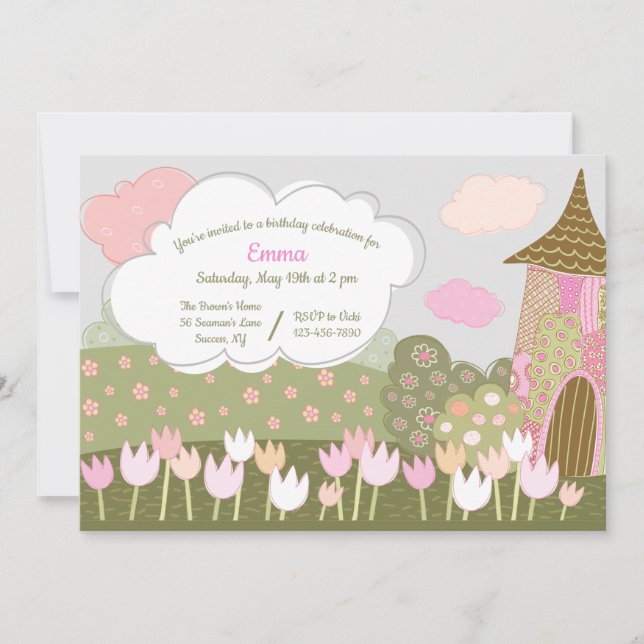 Tulip Garden Birthday Party Invitation (Front)