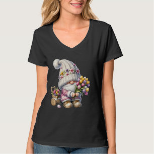 Tulip Garden Gnome Dad For Funny Gardener Floral S T-Shirt