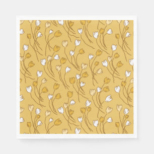 Tulip Garden - Golden Botanical Elegance Napkins