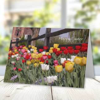 Tulip Garden Happy Easter Holiday Card