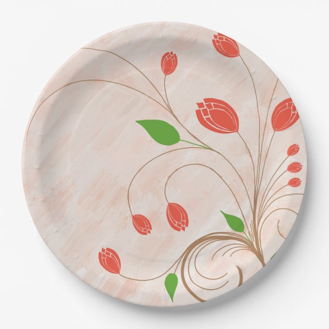 Tulip Garden Paper Plates (Front)