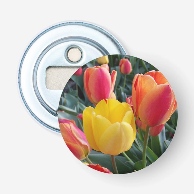 Tulip Garden Photo Bottle Opener (Front)