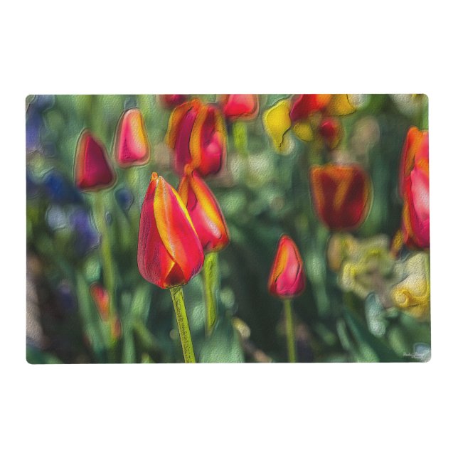 Tulip Garden Textured Placemat (Front)