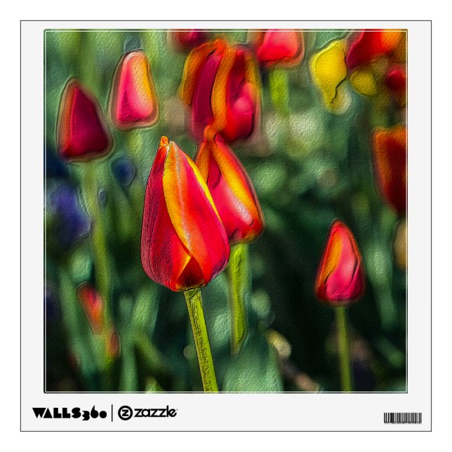 Tulip Garden Textured Wall Decal (Front)