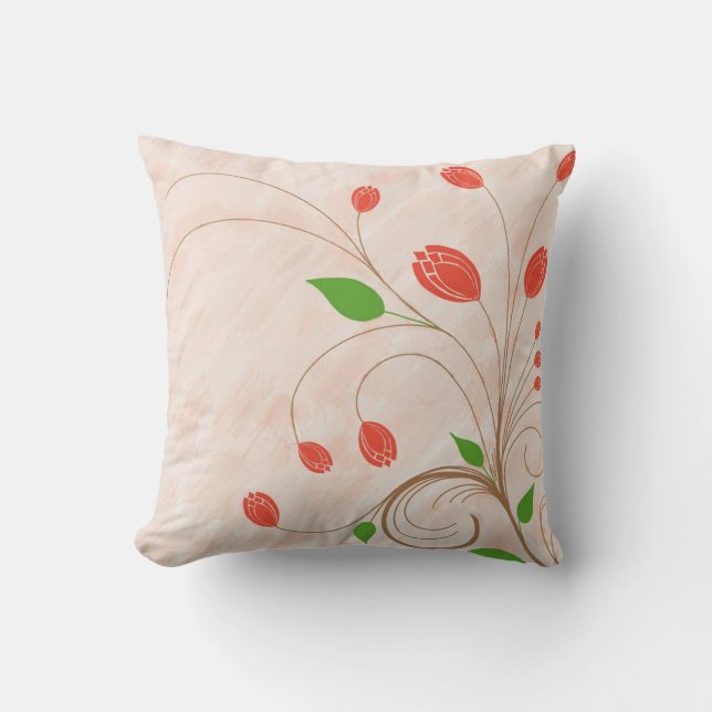 Tulip Garden Throw Pillow (Front)
