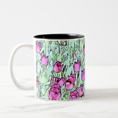 Tulip Garden Two_Tone Coffee Mug