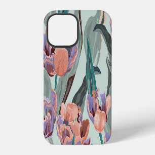 Tulip Garden: Vintage Large Flowers iPhone 12 Case