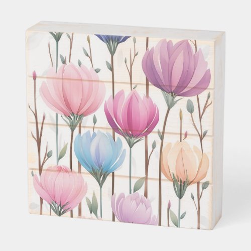 Tulip Garden Wooden Box Sign