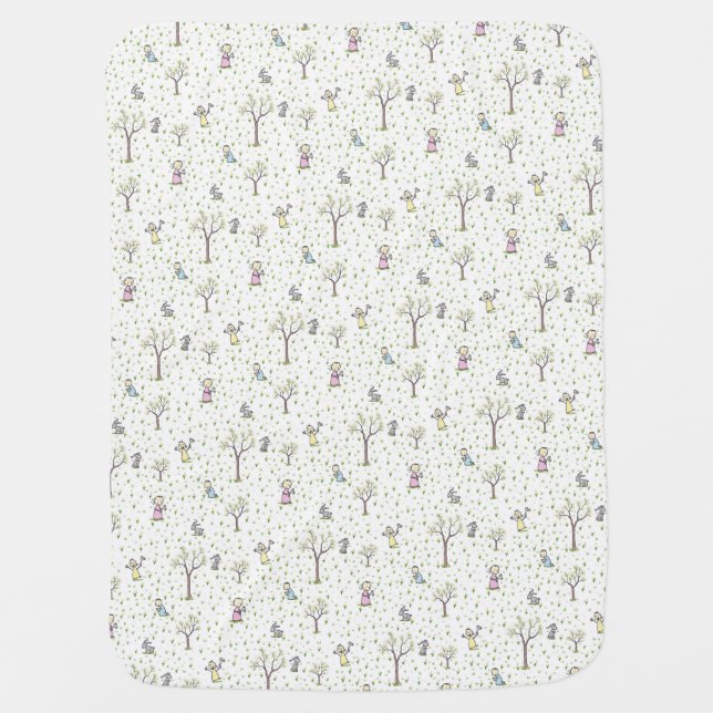 Tulip Gathering Baby Blanket (Front)