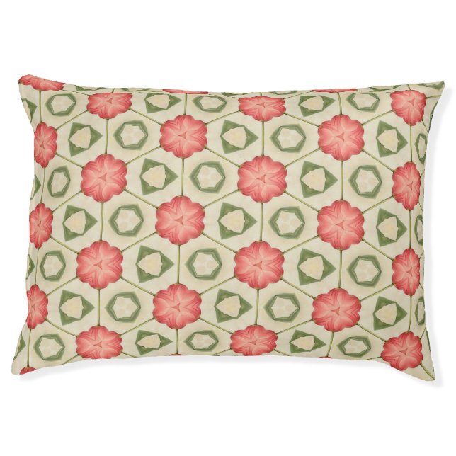 Tulip Geometric Patterned Dog Bed (Front)