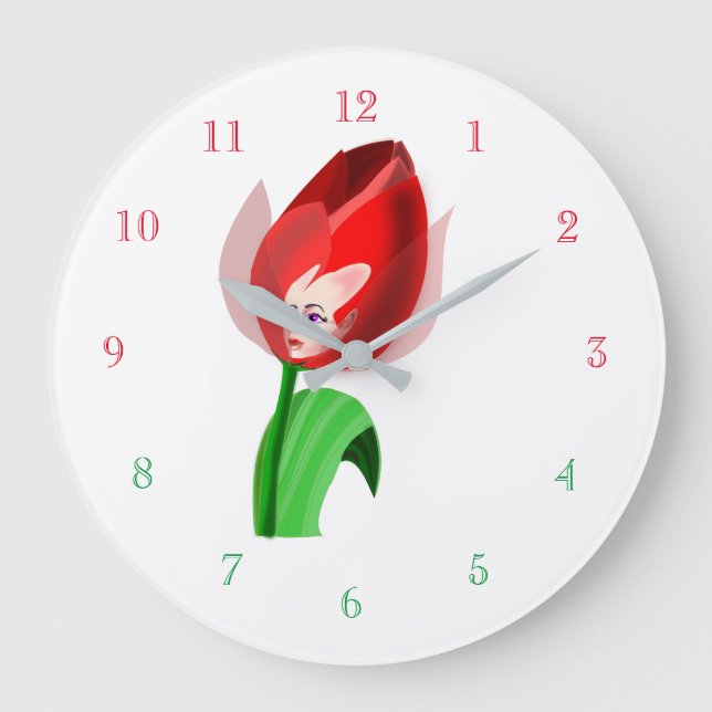 Tulip Girl Clock - Custom Colors (Front)