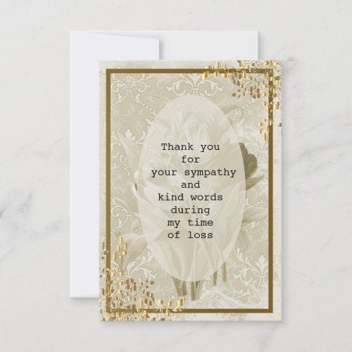 Tulip Gold Flower Thank You Card