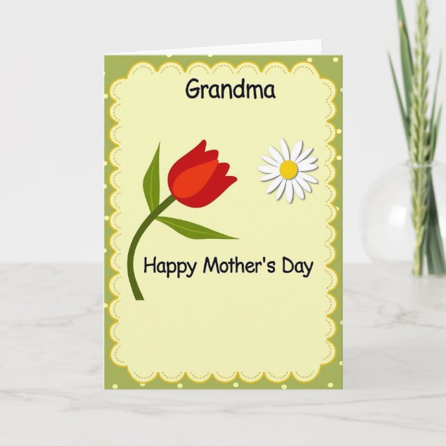 Tulip Grandma Mothers Day Card (Front)