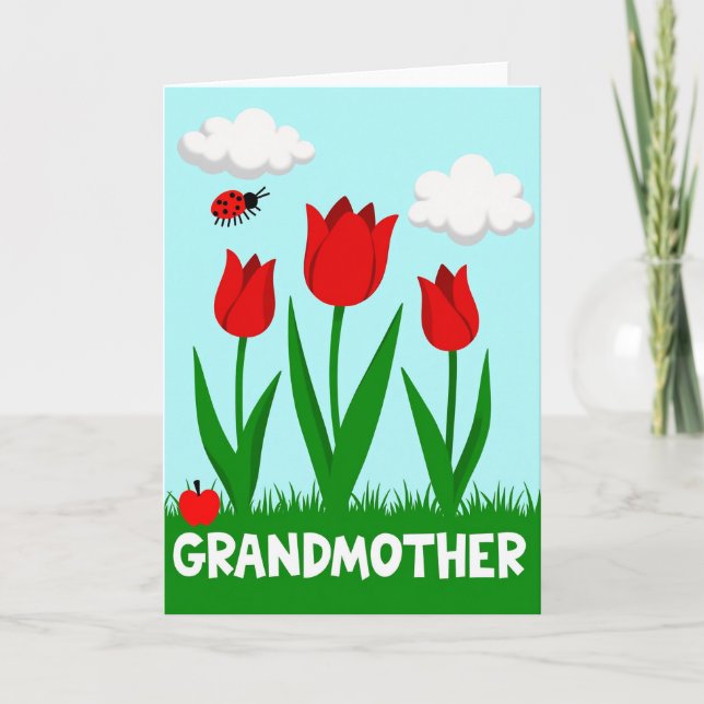 Tulip Grandmother Spring Card (Front)