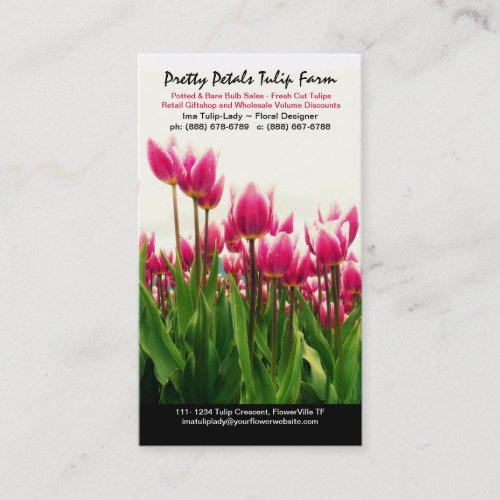 Tulip Grower or Floral Bulb Sales Business Card