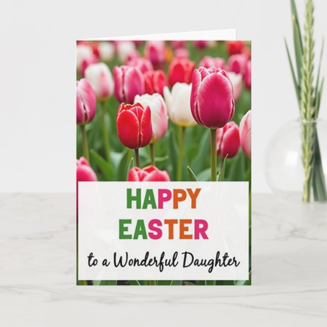 Tulip Happy Easter Daughter Card (Front)