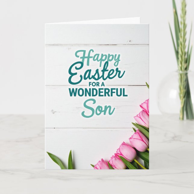 Tulip Happy Easter Son Card (Front)