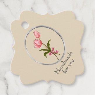 Tulip in Frame, Handmade by ... Favor Tags