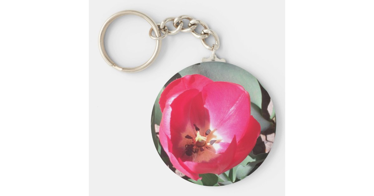 Tulip Key Chain Designed by Julia Hanna | Zazzle