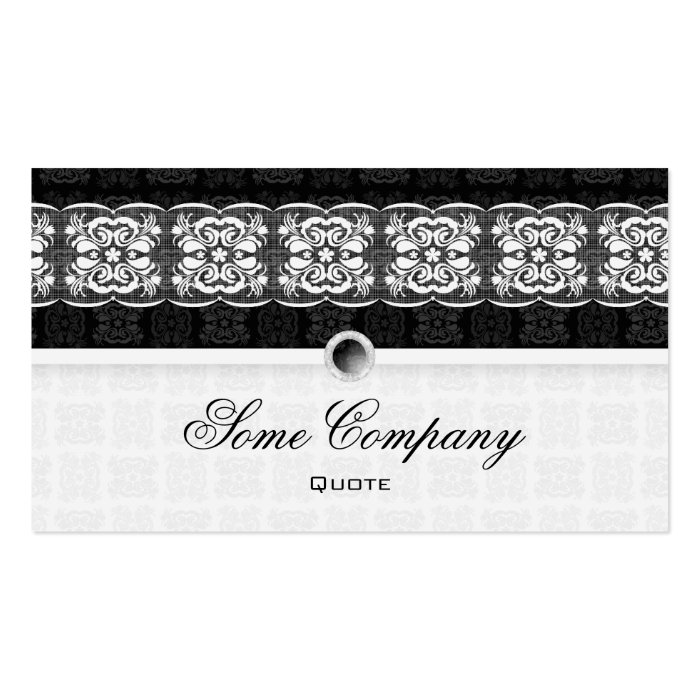 Tulip Laced Mix Match (Black And White) Business Card Template