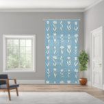 Tulip Line Up Turq Background Sheer Curtains