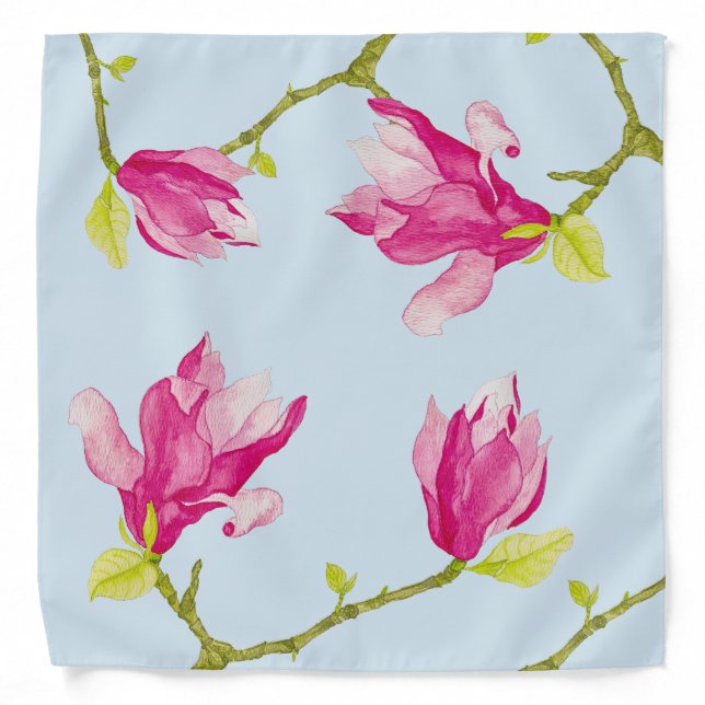 Tulip Magnolias on a Bandana (Front)